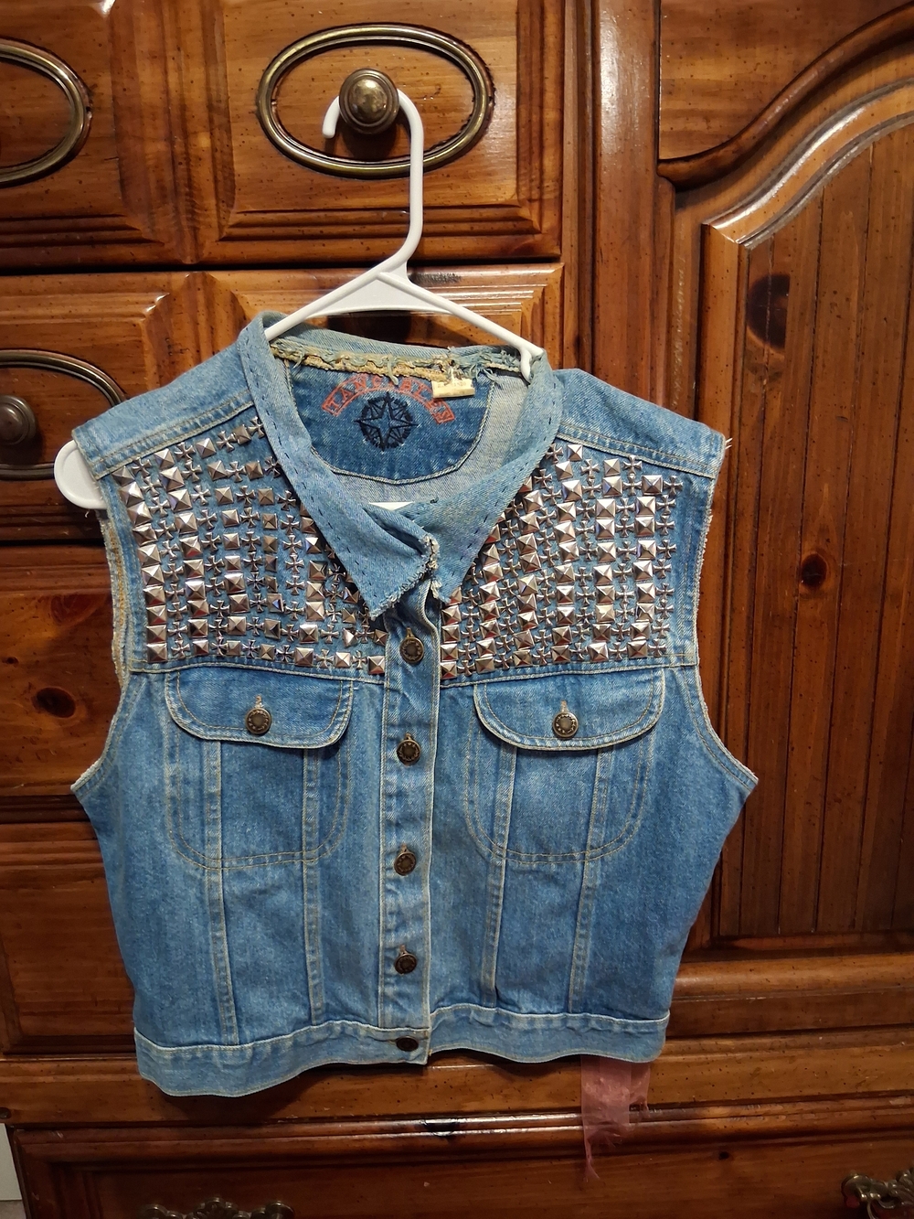 Studded Blue Denim Jean Jacket/Vest